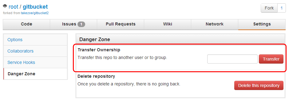 Transfer repository ownership