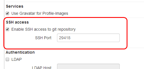 SSH configuration