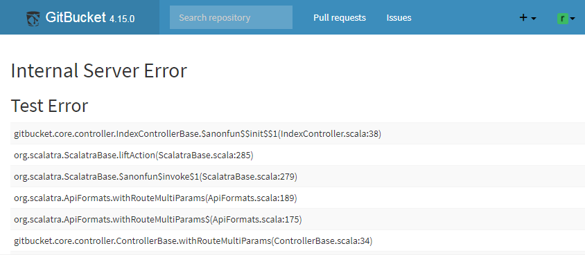 Stacktrace of unexpected error