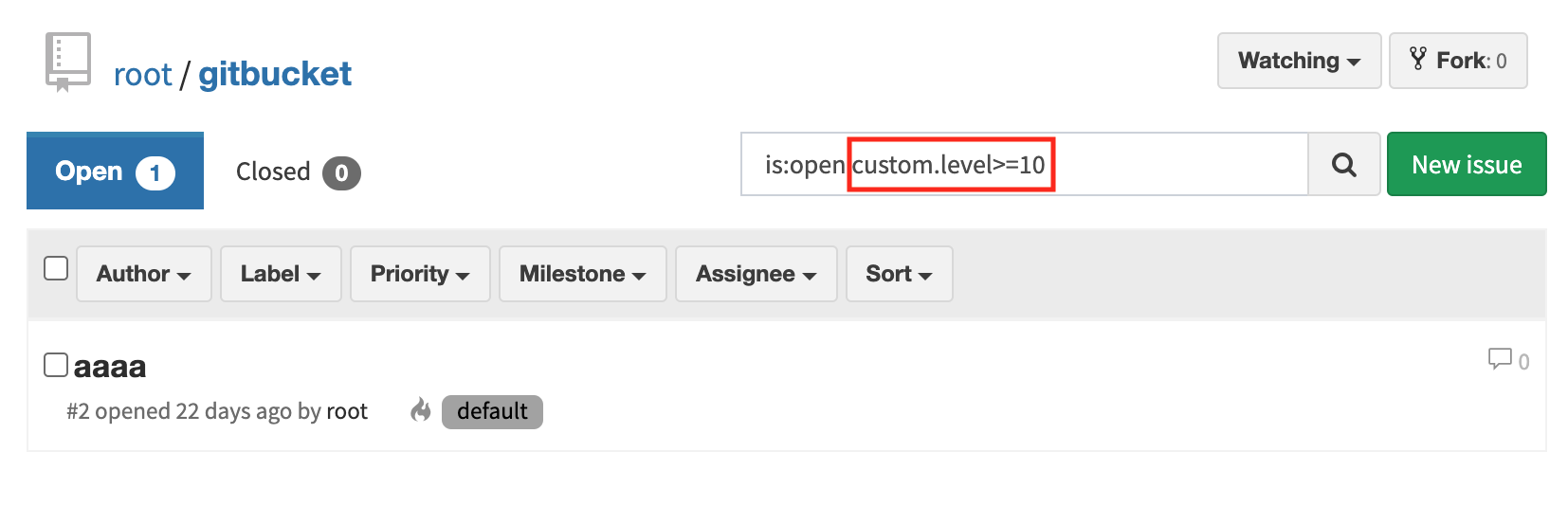 Search issues / pull requests by custom fields