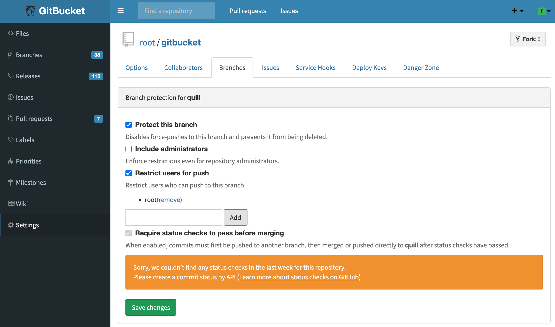 Enhanced branch protection