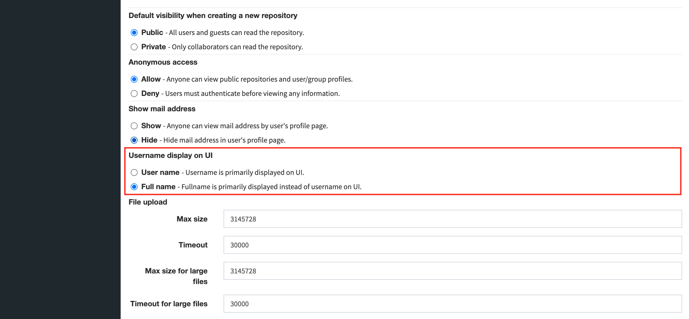 Confgure displaying fullname