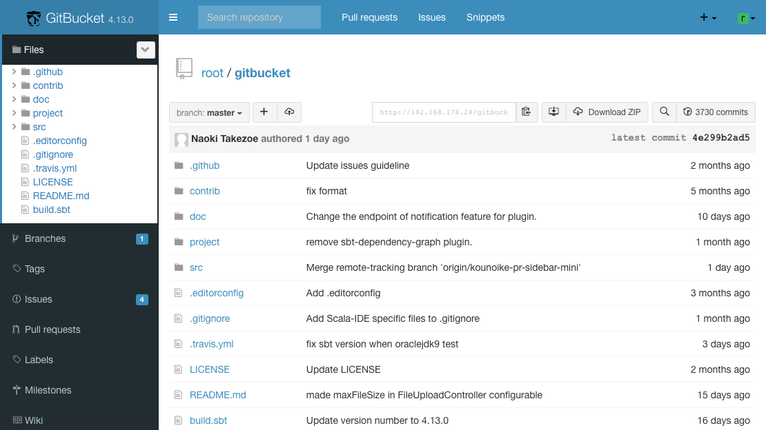 GitHub - gitbucket/gitbucket: A Git platform powered by Scala with easy installation ...